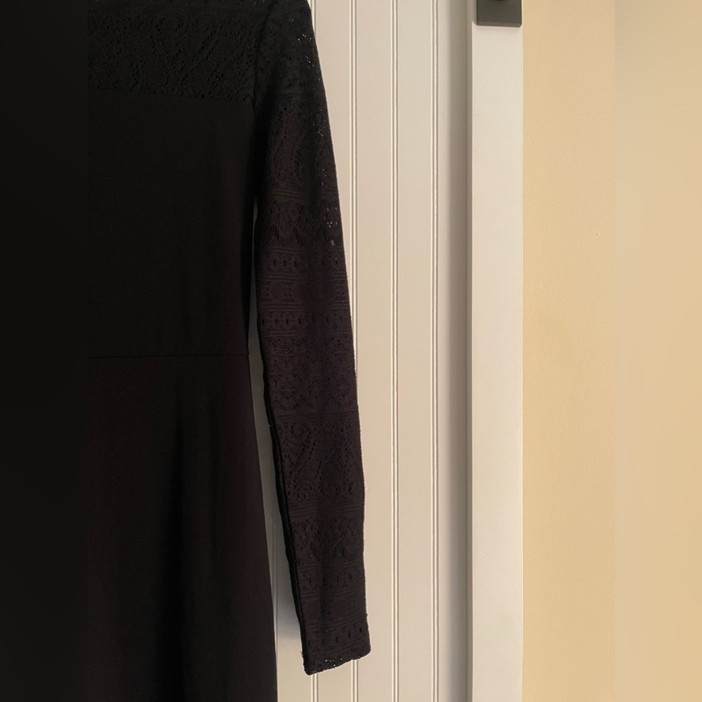 MICHAEL KORS BLACK RUFFLE DRESS | LACE BOTTOM | LONG SLEEVES XS - Picture 6 of 10